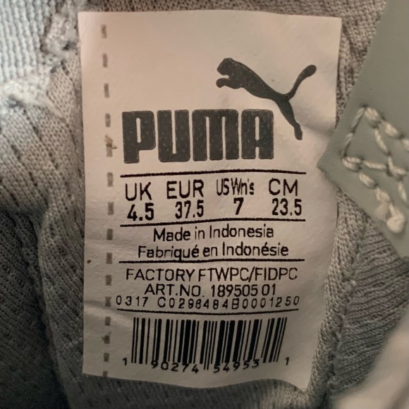 Puma Gray Mesh Mid Lace-Up Enzo Sneakers 7 - Picture 9 of 9